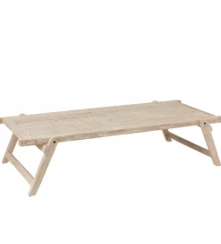 Stolik kawowy z drewna z recyklingu PONTE 180 cm bielony