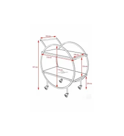 Stolik na kółkach LOFT 74 cm czarny