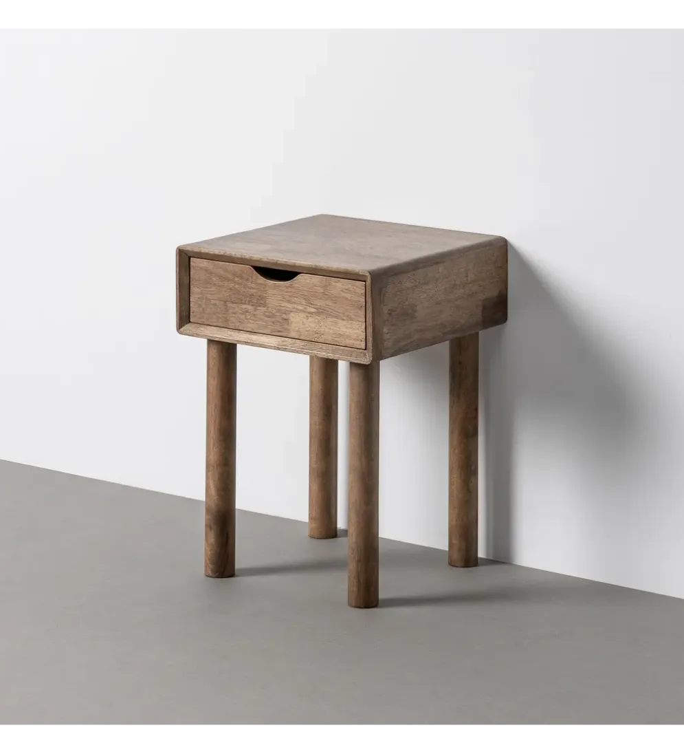 Stolik nocny AMY 55 cm drewno kauczuk