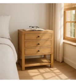 Stolik nocny MEGANY 65 cm drewno mindi