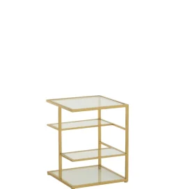Stolik nocny RACKYN 40 cm szklana złota
