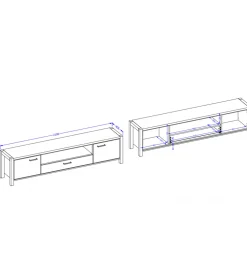 Stolik Pod TV AKTIV 210 cm w optyce dąb Taurus