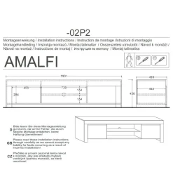 Stolik Pod TV AMALFI 190 Cm Biały