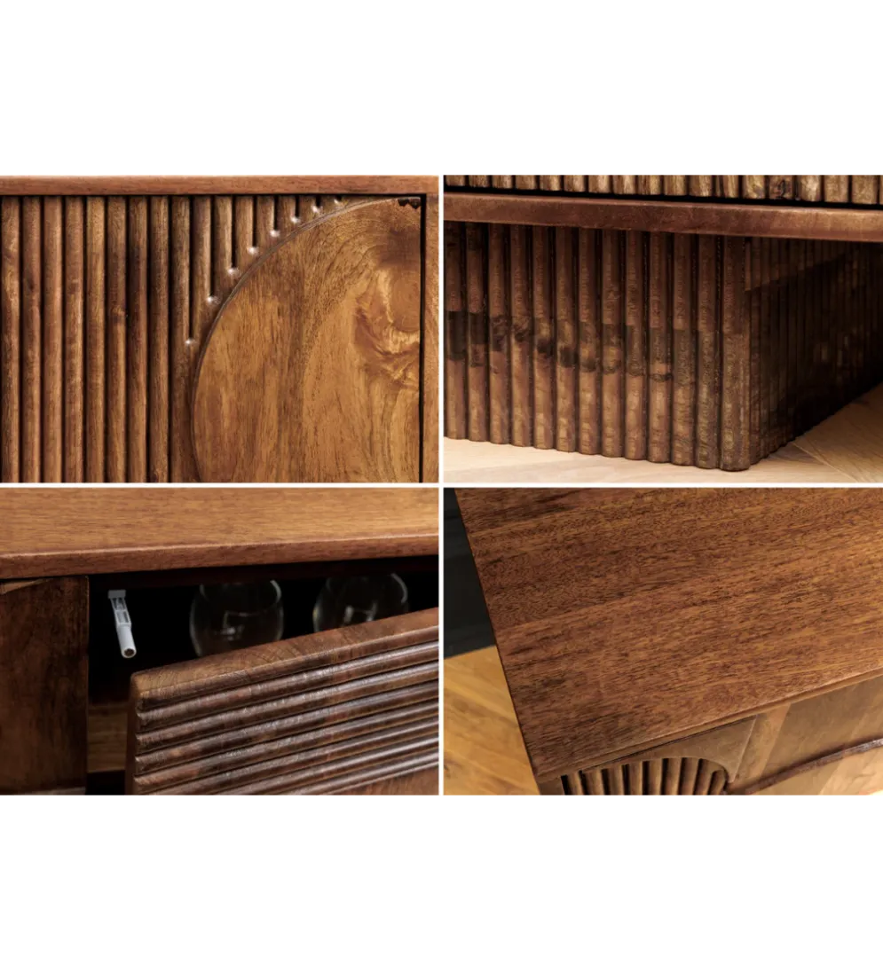Stolik pod TV ART DECO 200 cm drewno mango brązowy