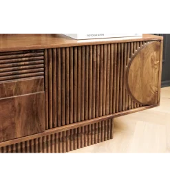 Stolik pod TV ART DECO 200 cm drewno mango brązowy