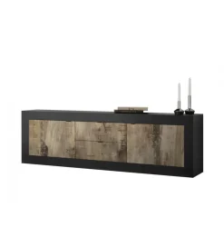 Stolik pod TV BASIC 210 cm czarna z dodatkiem koloru klon Pero