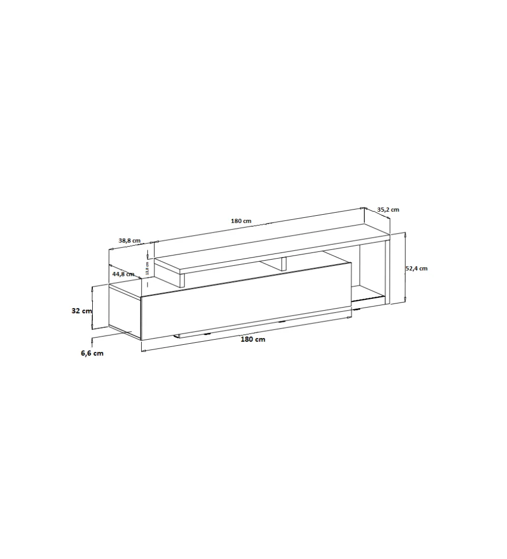 Stolik pod TV BOTA 219 cm w optyce betonu
