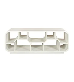 Stolik pod TV BRIX MORGAN 130 cm drewno mango biała