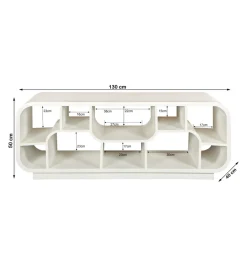 Stolik pod TV BRIX MORGAN 130 cm drewno mango biała