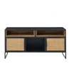 Stolik pod TV CANE PANE 122 cm czarno naturalna