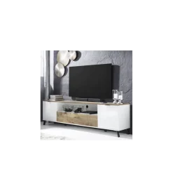 Stolik pod TV CASABLANCA 180 cm biały Z Dodatkiem Klon Pero