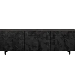 Stolik pod TV COUNTER 160 cm drewno mango czarna