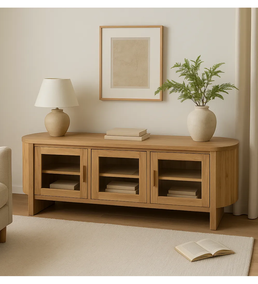 Stolik pod TV CREEL 180 cm drewno mango