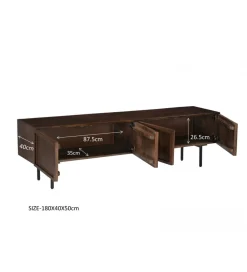 Stolik pod TV ELANI 180 cm drewno mango brąz
