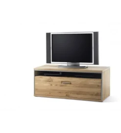 Stolik pod TV ESPERO 124 cm dąb sękaty olejowany w kolorze bianco