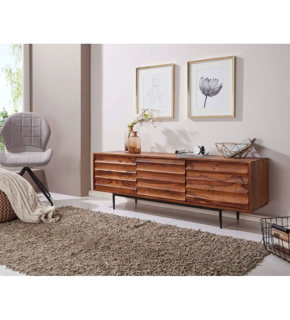 Stolik pod TV ESTELI 147 cm drewno sheesham
