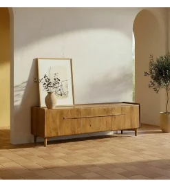 Stolik pod TV GALT 160 cm drewno mango naturalny