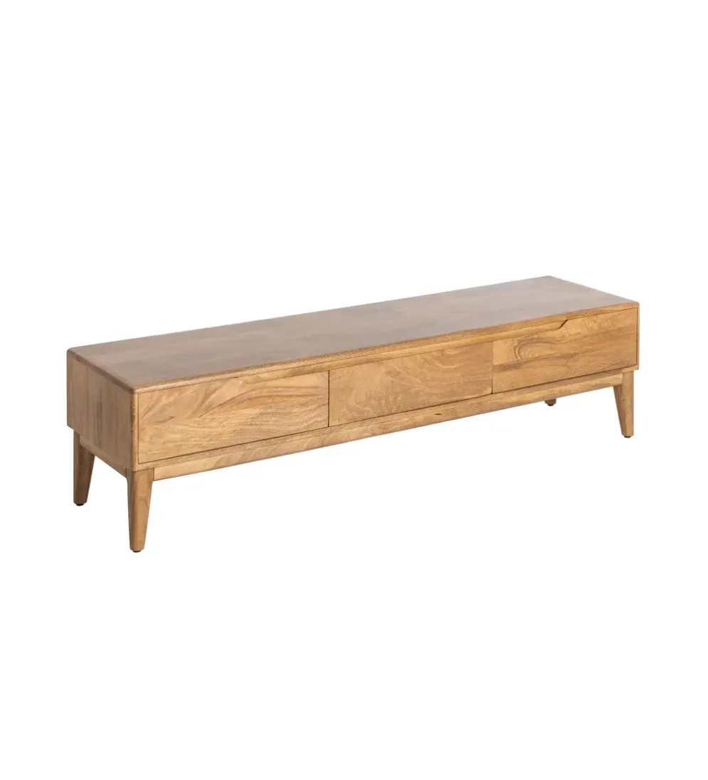 Stolik pod TV GALT 160 cm drewno mango naturalny niższy