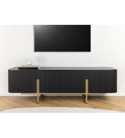 Stolik pod TV GATSBY 160 cm drewno mango czarna
