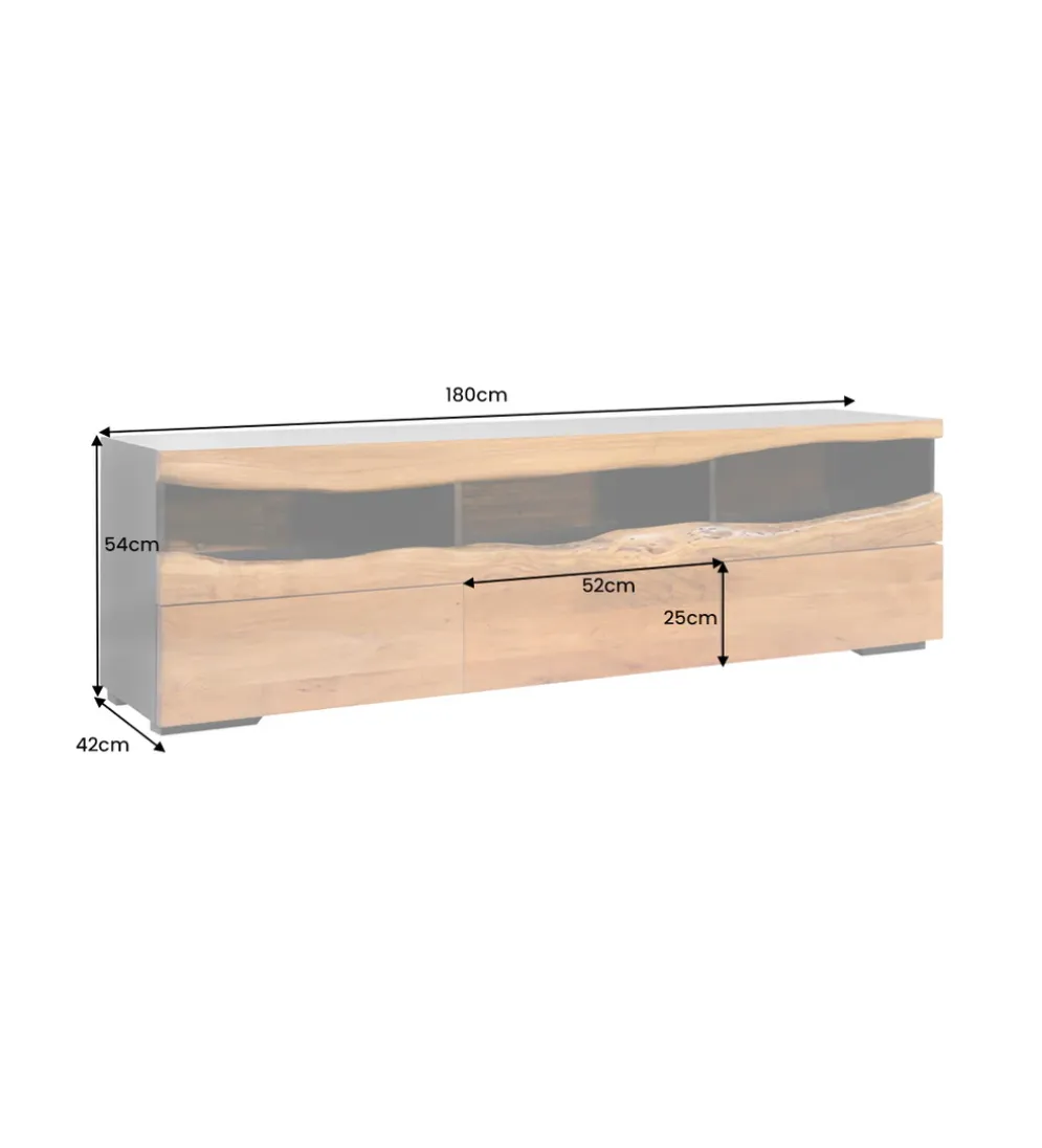 Stolik pod TV GRAND ACACIA 180 cm drewno akcja LED