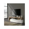 Stolik pod Tv HAMBURG 184 cm biała z dodatkiem dąb Mercure