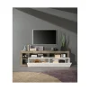 Stolik pod TV HAMBURG 184 cm biały z dodatkiem klon Pero
