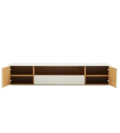 Stolik pod TV LOFT wiszący 150 cm biało naturalny
