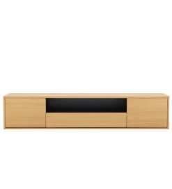 Stolik pod TV LOFT wiszący 150 cm naturalno czarna