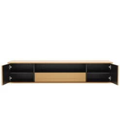 Stolik pod TV LOFT wiszący 150 cm naturalno czarna