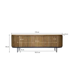 Stolik pod TV LUSAN 170 cm drewno teak