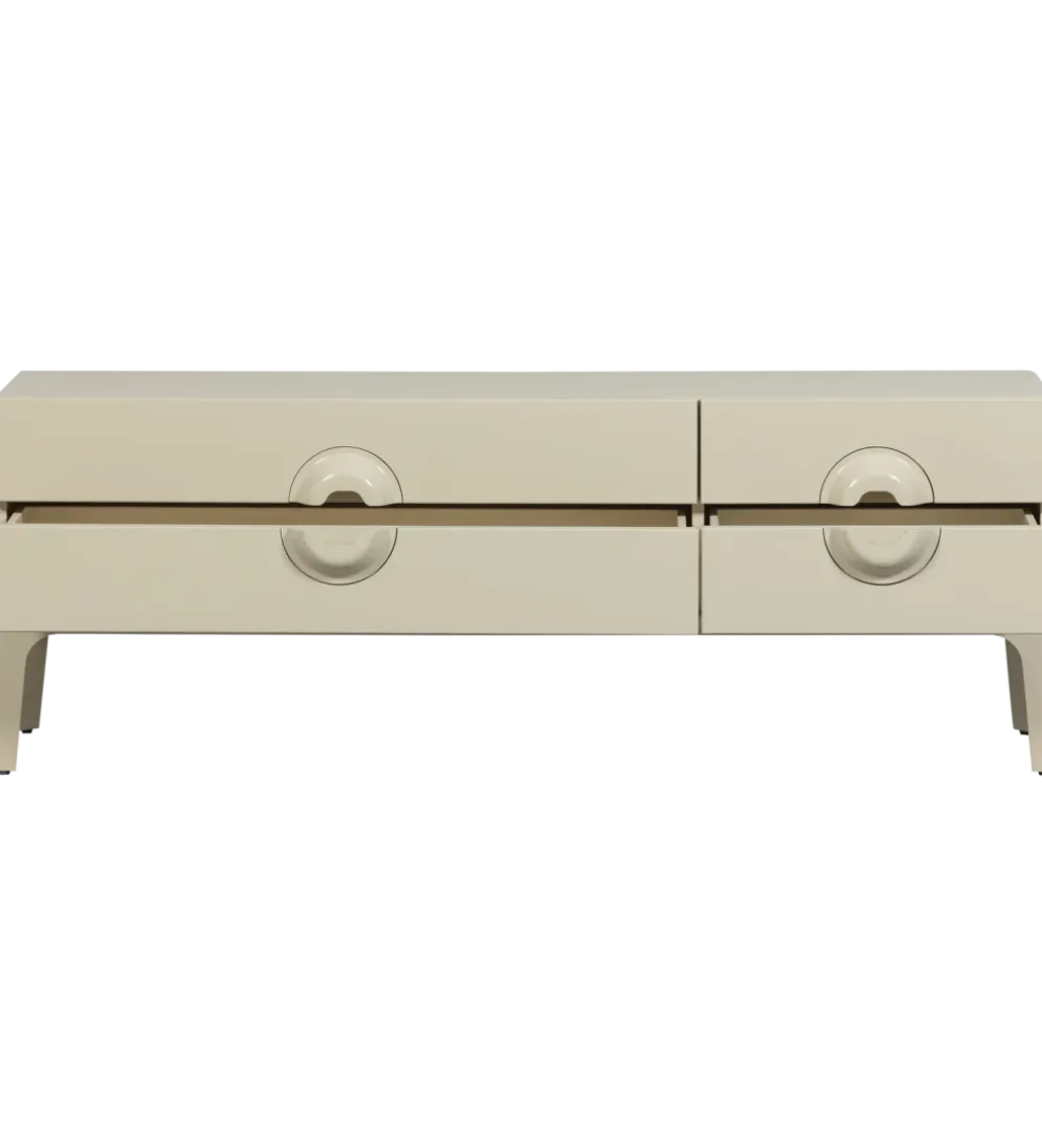 Stolik pod TV MERGE 160 cm drewno eukaliptusa szary