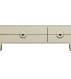 Stolik pod TV MERGE 160 cm drewno eukaliptusa szary