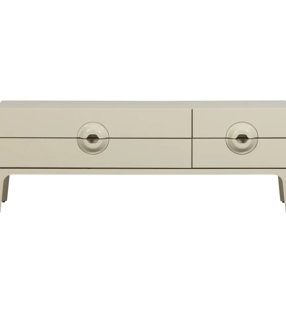 Stolik pod TV MERGE 160 cm drewno eukaliptusa szary