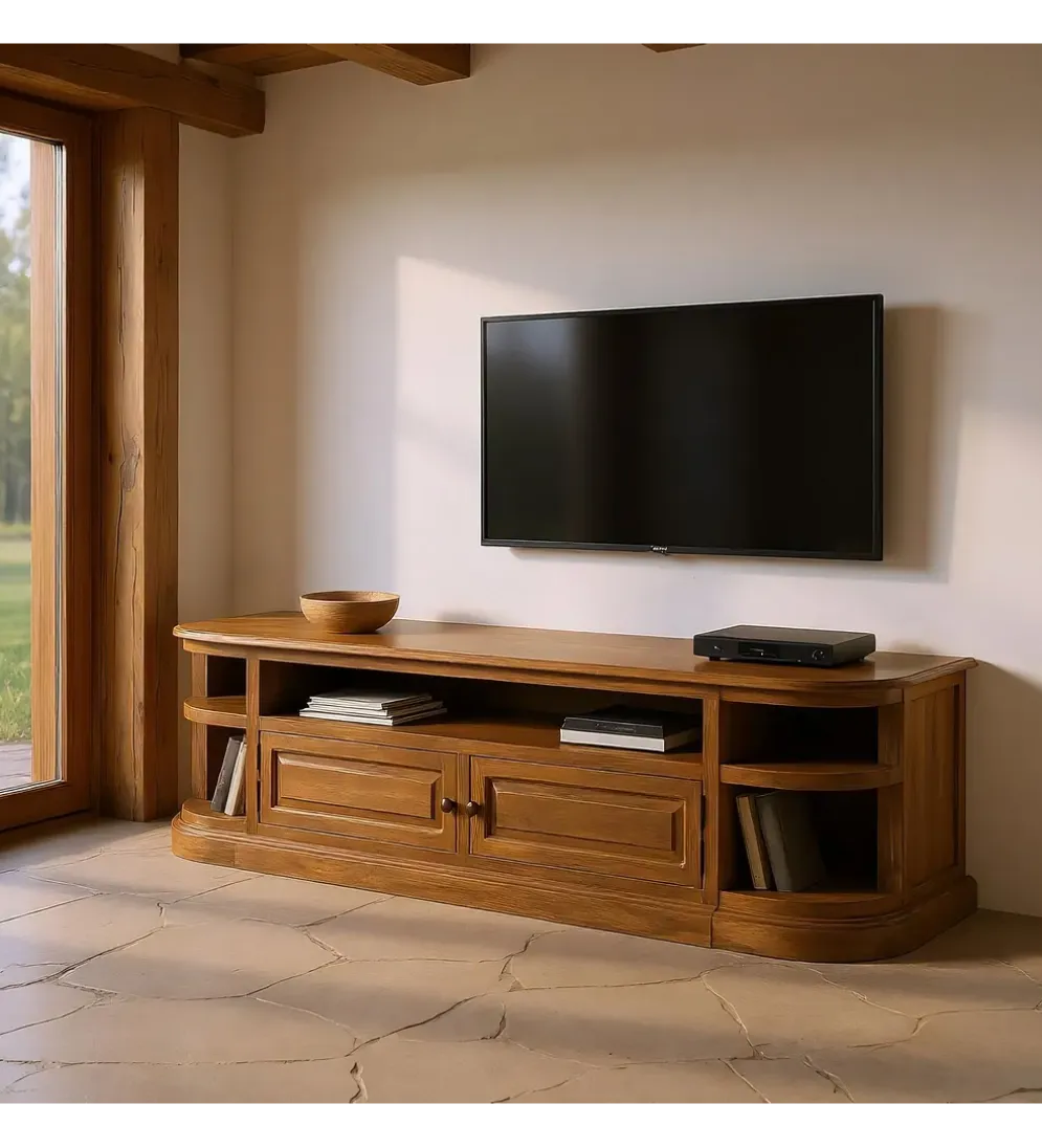 Stolik pod TV NETERO 198 cm drewno mango
