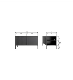 Stolik pod TV NEW GRAVURE 100 cm drewno sosny dust
