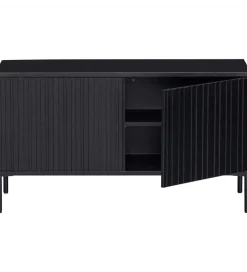 Stolik pod TV NEW GRAVURE 100 cm drewno sosny czarny