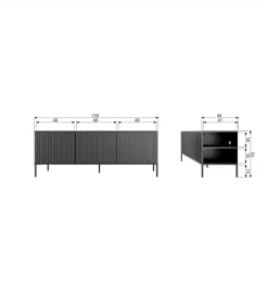 Stolik pod TV NEW GRAVURE 150 cm drewno jesion