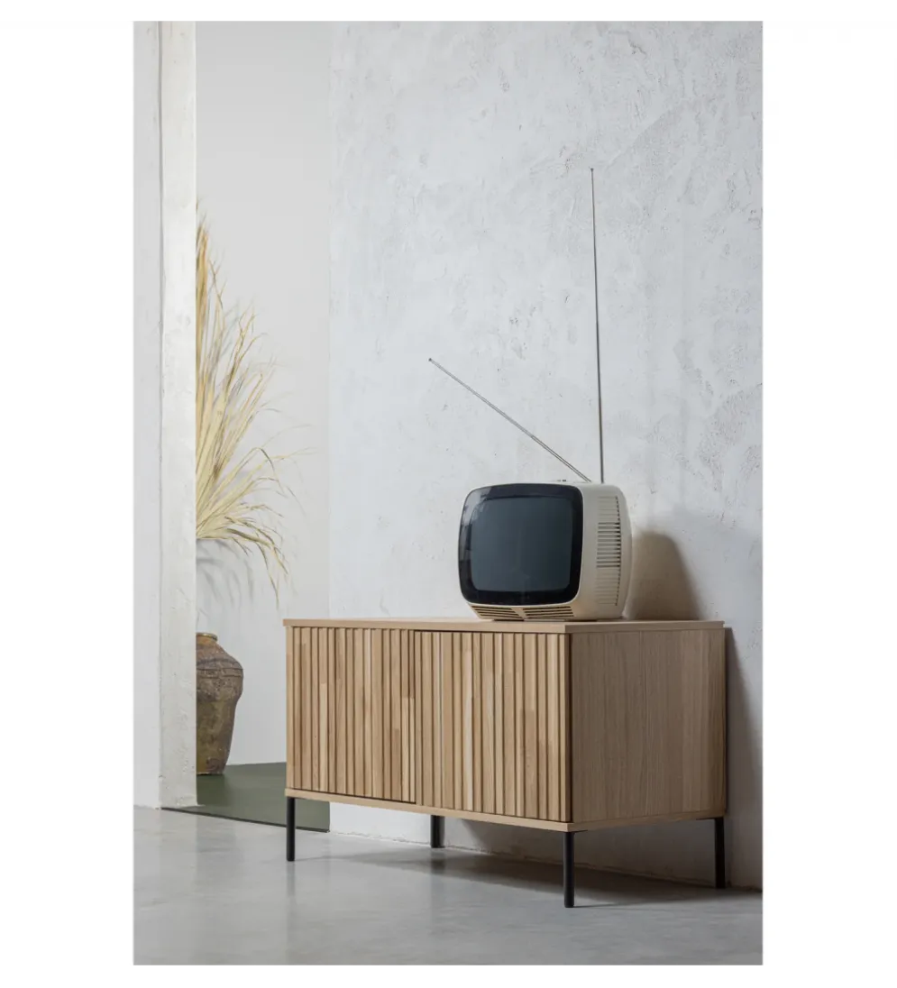 Stolik pod TV NEW GRAVURE 100 cm drewno dębu naturalny