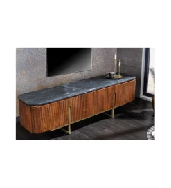 Stolik pod TV NIGATA 160 cm drewno mango brąz