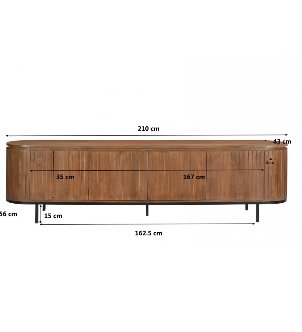 Stolik pod TV NOORK 210 cm drewno mango
