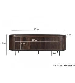 Stolik pod TV NOORK 170 cm w kolorze orzechowym