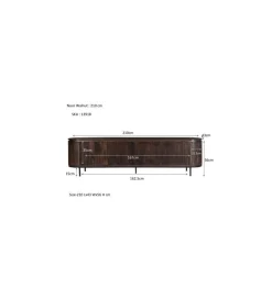 Stolik pod TV NOORK 210 cm w kolorze orzechowym
