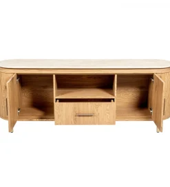 Stolik pod TV PAPATU 160 cm kolor dębu efekt marmuru