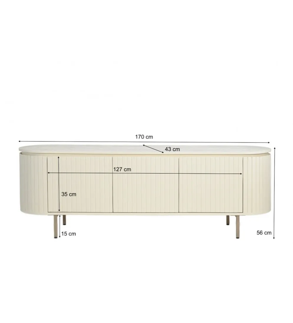 Stolik pod TV PATO 170 cm drewno mango biały