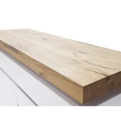Stolik Pod TV ROMINA 175 Cm Biały Z Dębowym Blatem