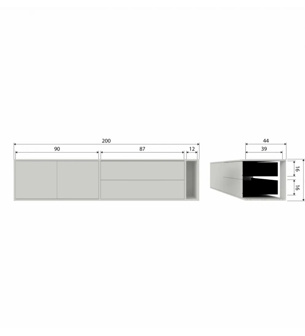 Stolik pod TV SETTLE 200 cm drewno sosny dust