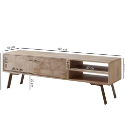 Stolik pod TV SIKAR 145 cm drewno mango