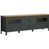 Stolik pod TV STANTON 184 cm w optyce dębu Evoke Ciemnozielony