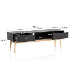 Stolik pod TV STILER 150 cm czarny