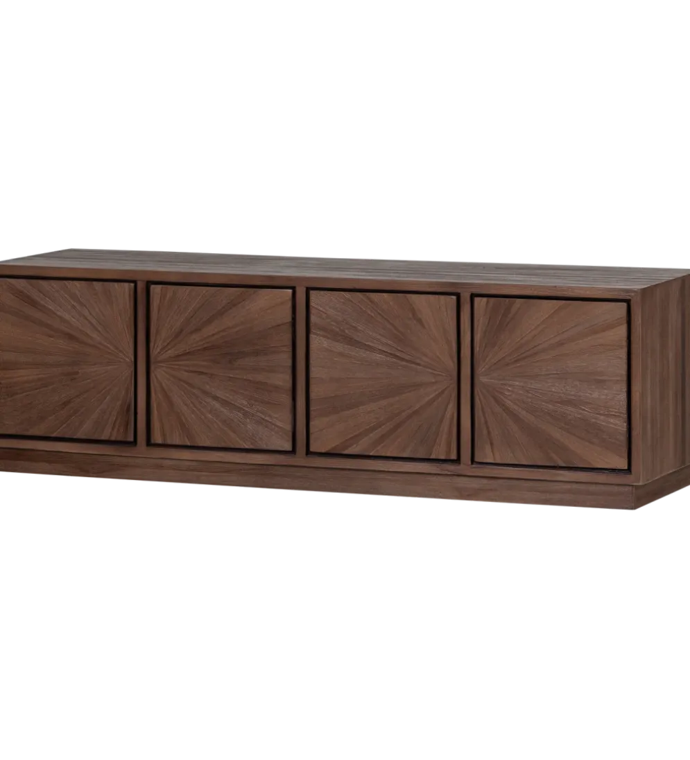 Stolik pod TV SUN 150 cm drewno teak brązowy